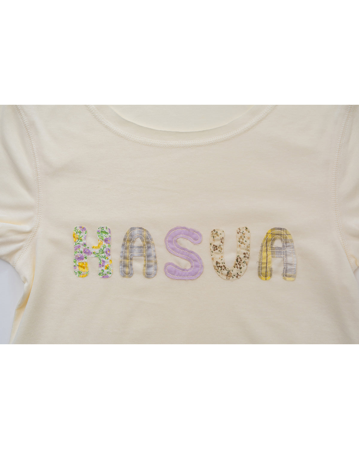 【10月上旬発送予定】HASUA Patchwork Logo Compact Tee(Butter)