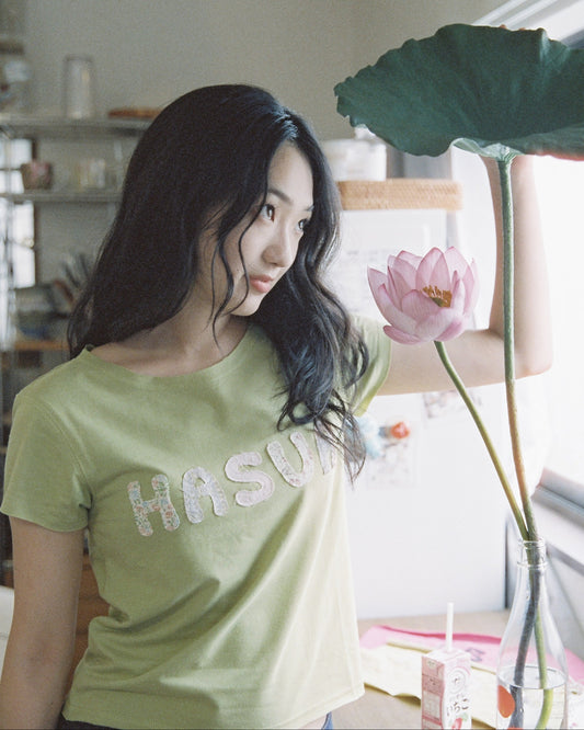 【10月上旬発送予定】HASUA Patchwork Logo Compact Tee(Green)