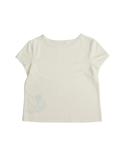 Lucky Bee Embroidery Tee (Cream)