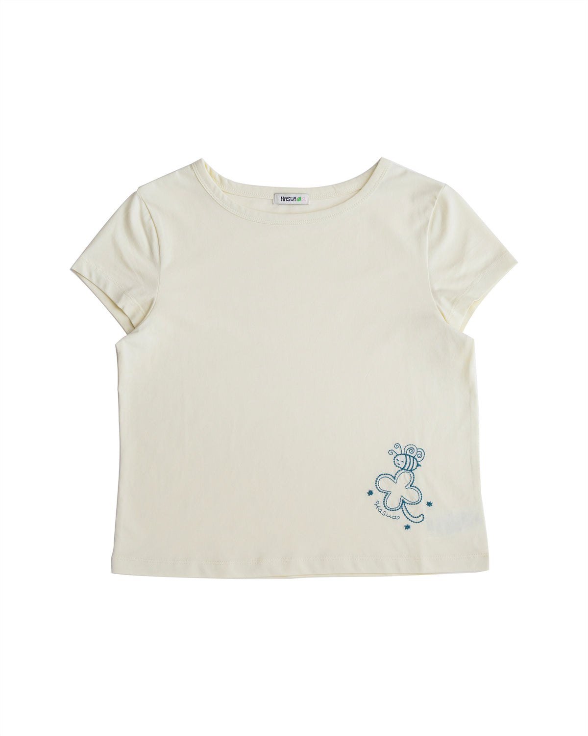Lucky Bee Embroidery Tee (Cream)