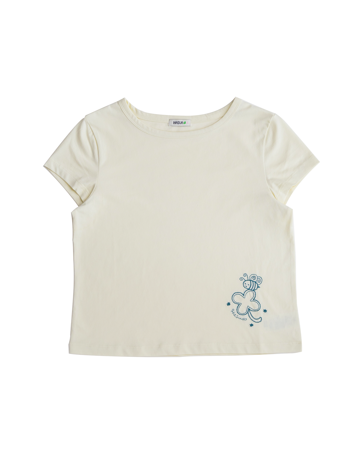 Lucky Bee Embroidery Tee (Cream)