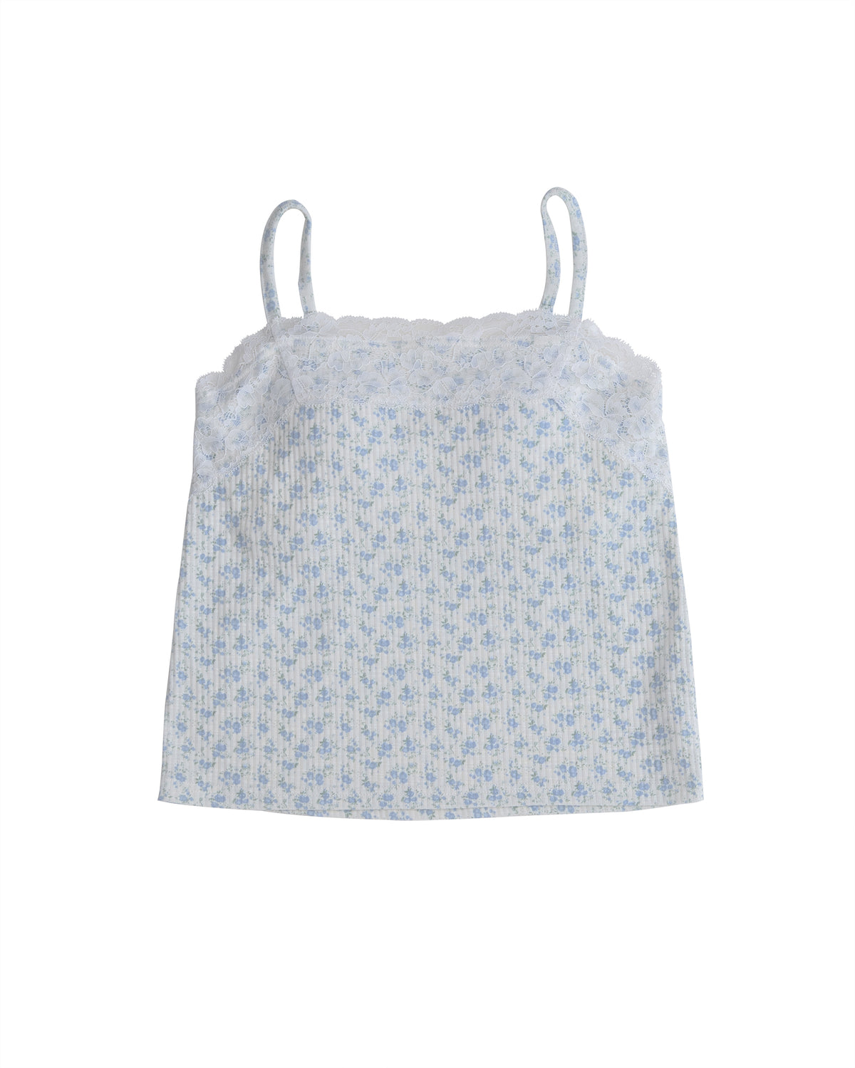 Vintage Floral Lace Padded Camisole（Blue）