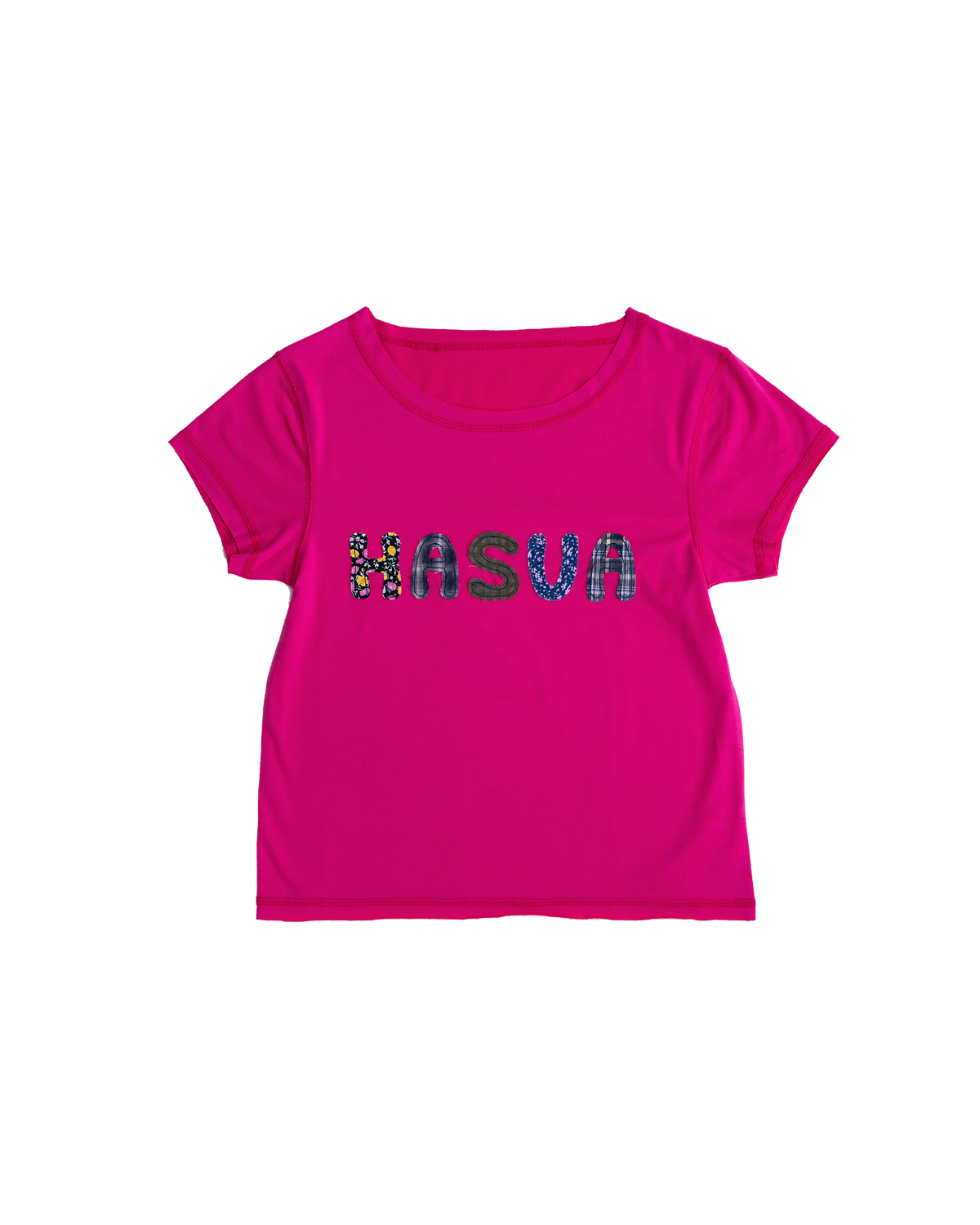HASUA Patchwork Logo Compact Tee（Plum）