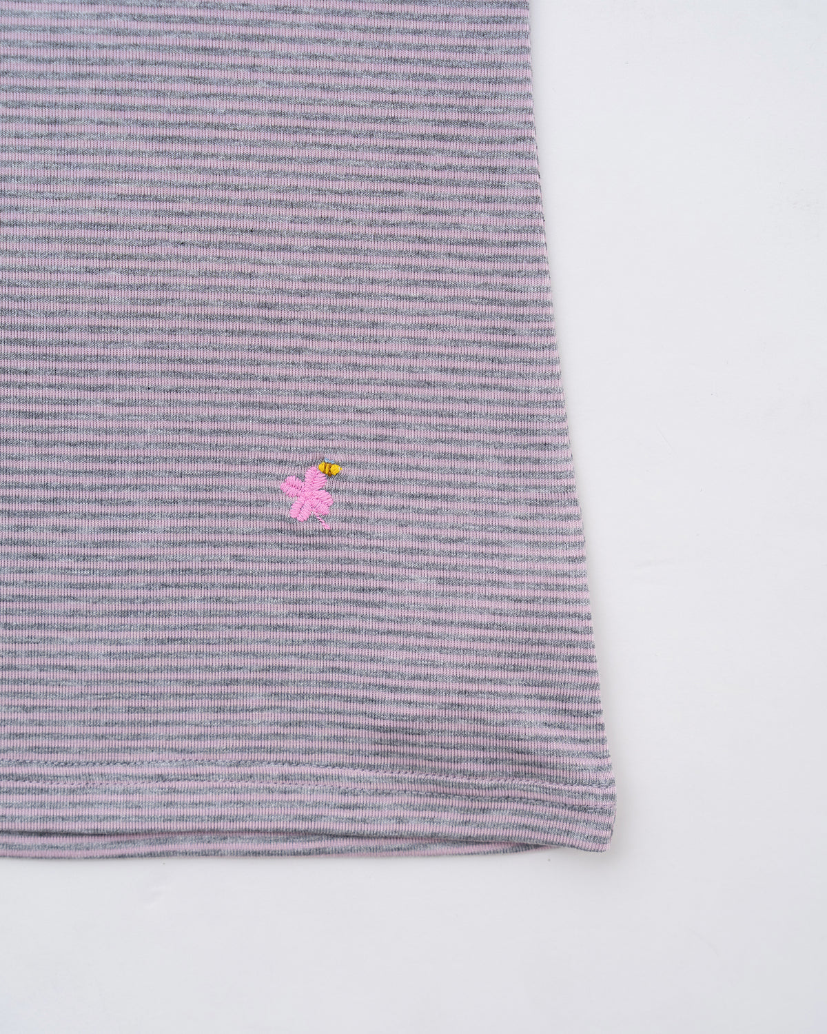【10月上旬発送予定】Clover Bee Border Boatneck Tee(Pink Gray)