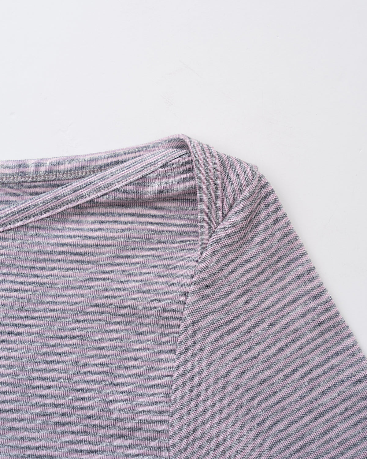 【10月上旬発送予定】Clover Bee Border Boatneck Tee(Pink Gray)
