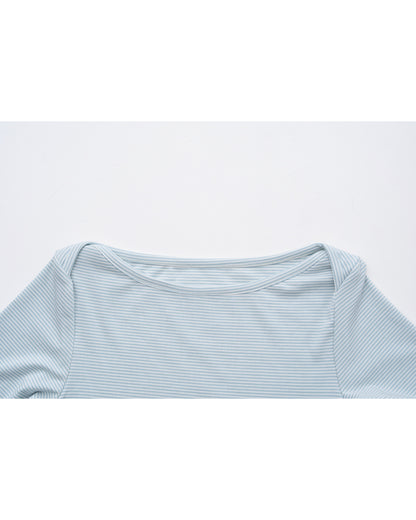【10月上旬発送予定】Clover Bee Border Boatneck Tee(Mint)