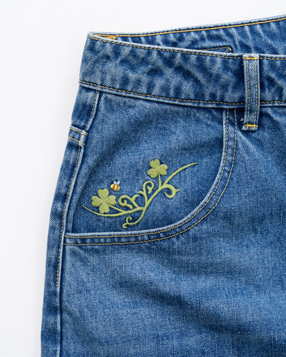 Lucky Clover Clinch-Back Jeans