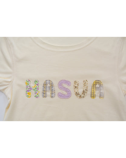 【10月上旬発送予定】HASUA Patchwork Logo Compact Tee（Butter）
