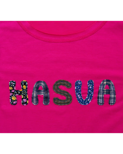 HASUA Patchwork Logo Compact Tee（Plum）