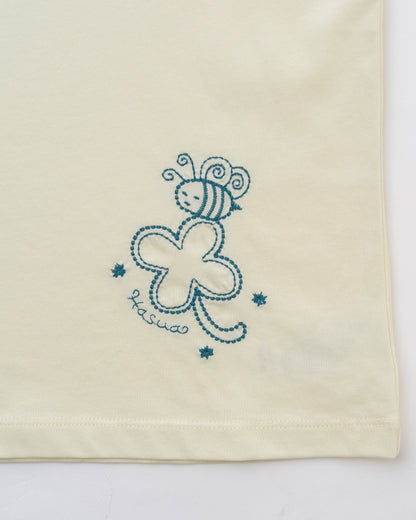 Lucky Bee Embroidery Tee (Cream)