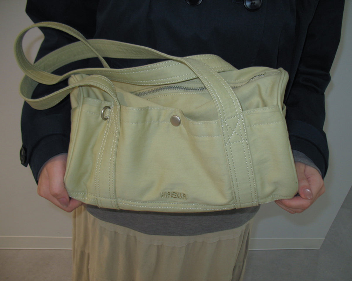 HASUA Canvas Mini Boston Bag （Pear green）