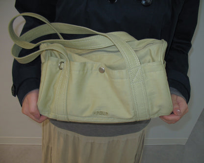 HASUA Canvas Mini Boston Bag （Pear green）