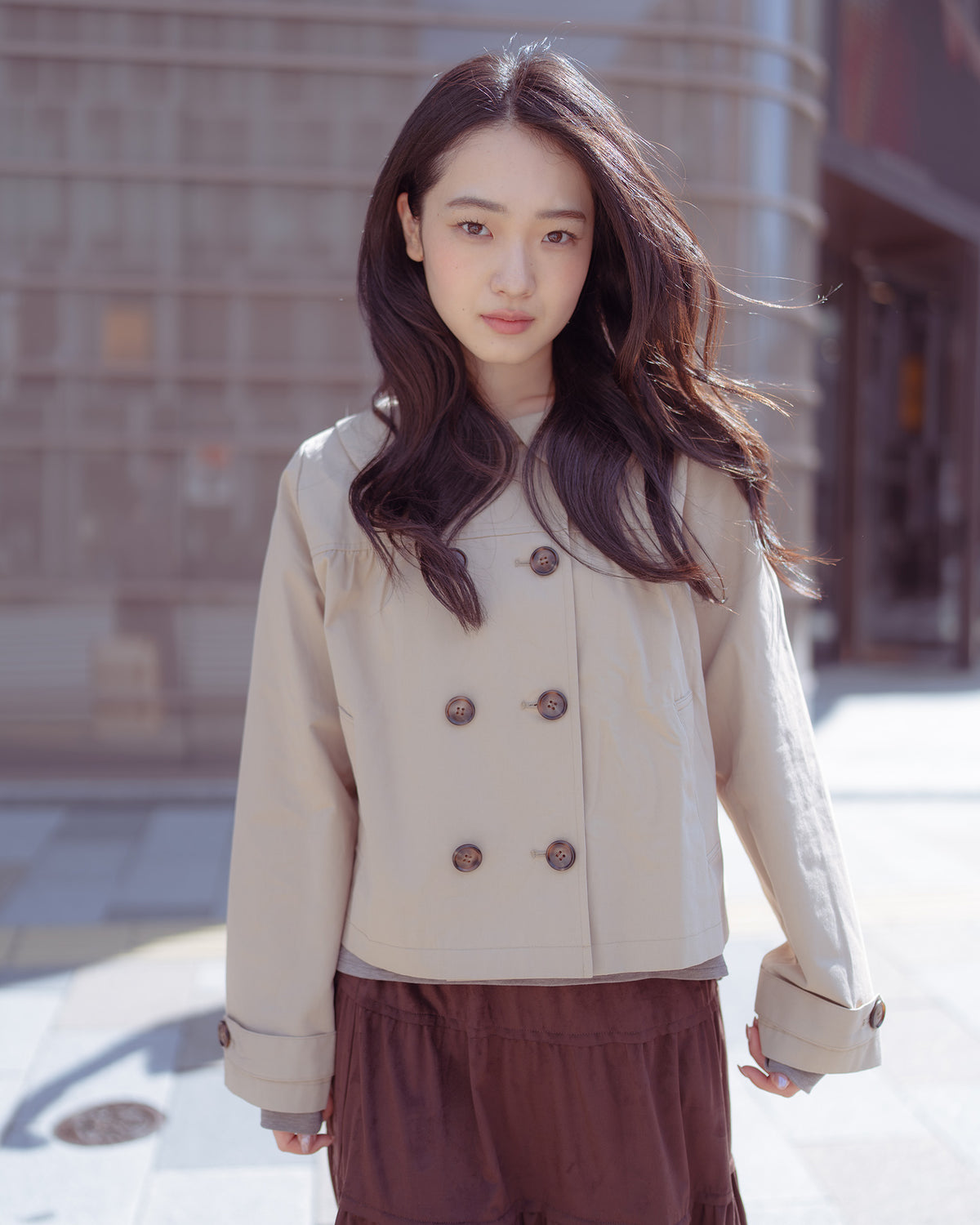 Babydoll Double-Breasted Jacket（Fawn）