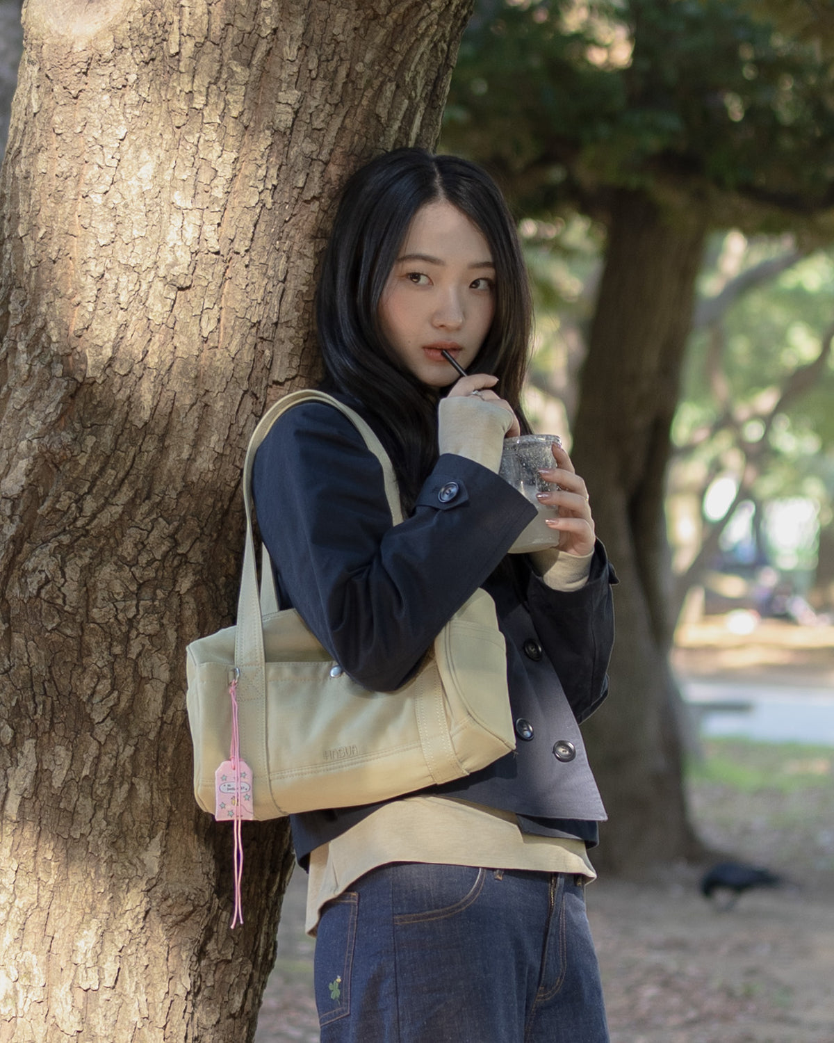 HASUA Canvas Mini Boston Bag （Pear green）