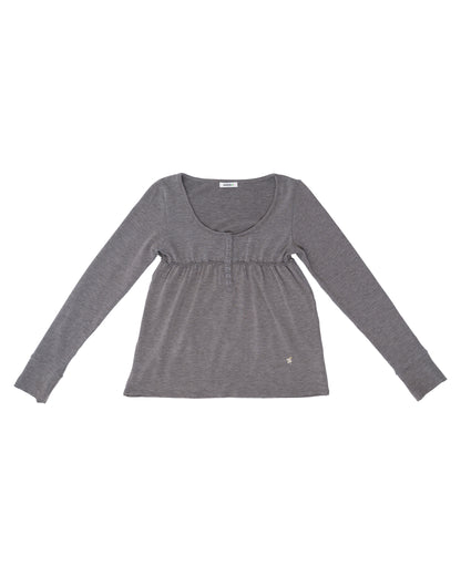 Lucky Bee Babydoll Top （Gray）