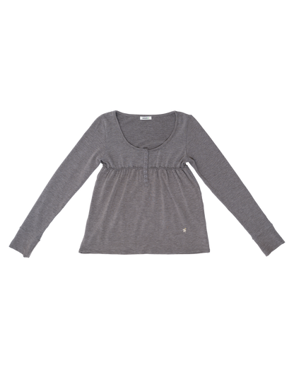 Lucky Bee Babydoll Top （Gray）