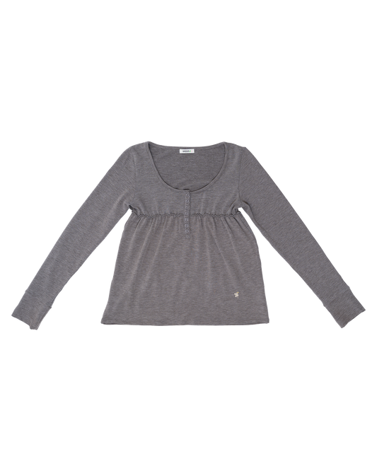 Lucky Bee Babydoll Top (Gray)