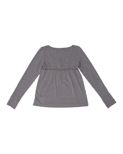 Lucky Bee Babydoll Top （Gray）