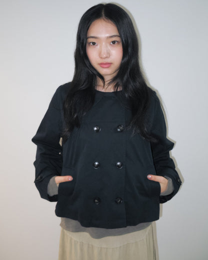Babydoll Double-Breasted Jacket（Navy）