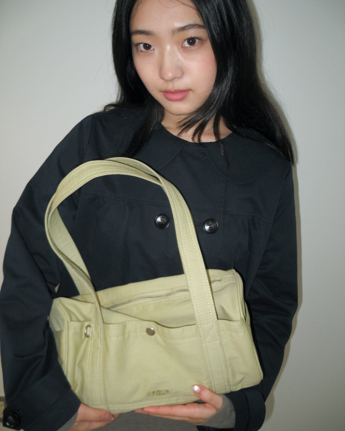 HASUA Canvas Mini Boston Bag （Pear green）