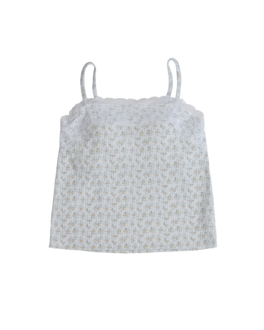 Vintage Floral Lace Padded Camisole（Ivory）