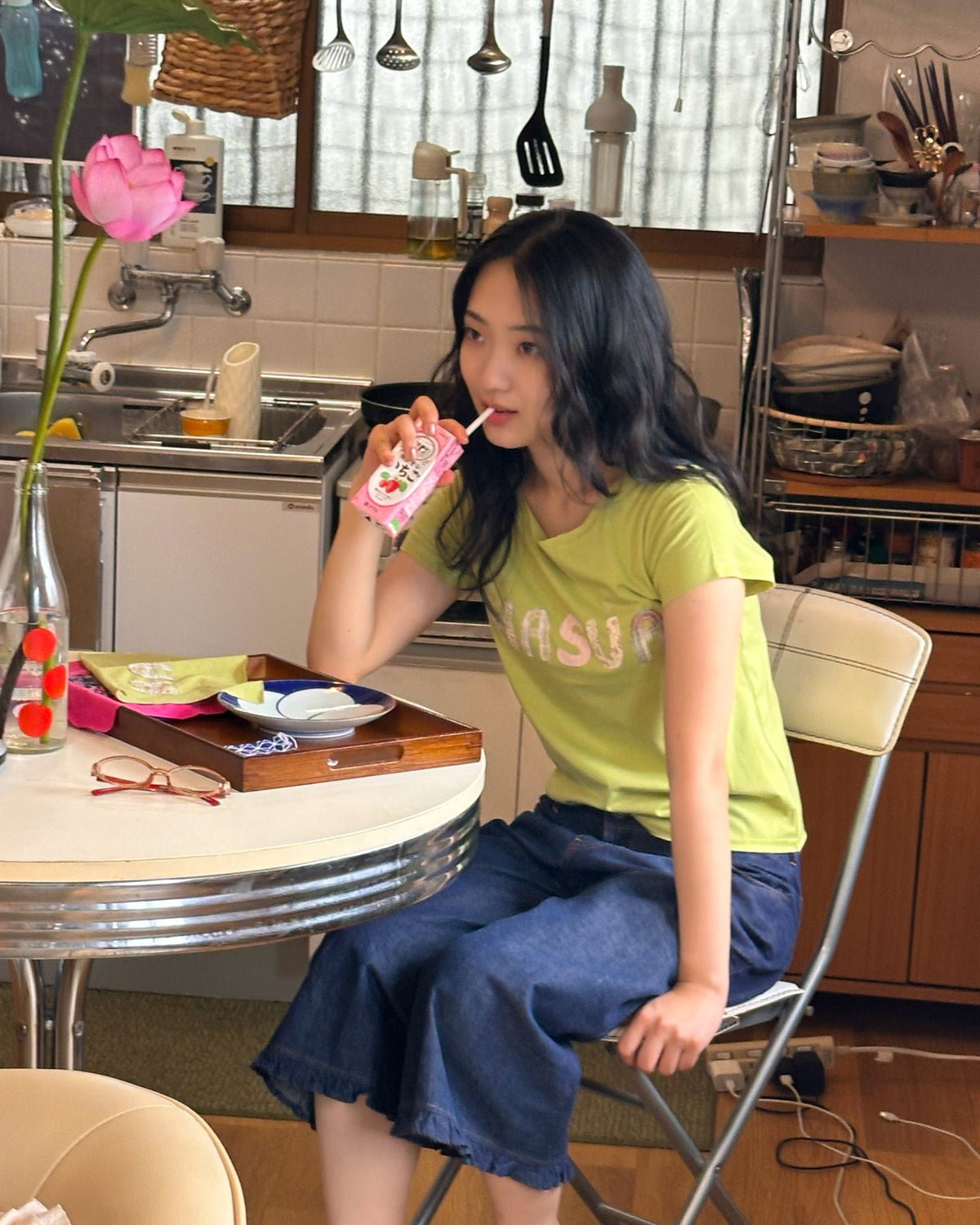 【10月上旬発送予定】HASUA Patchwork Logo Compact Tee（Green）