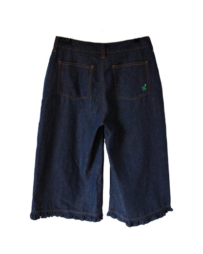 【9月下旬発送予定】Frill Hem Cropped Denim Pants