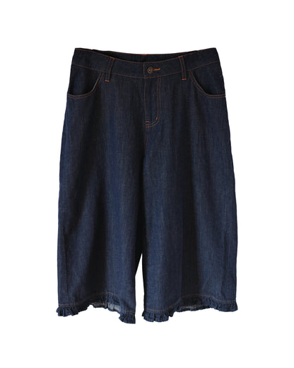 【9月下旬発送予定】Frill Hem Cropped Denim Pants