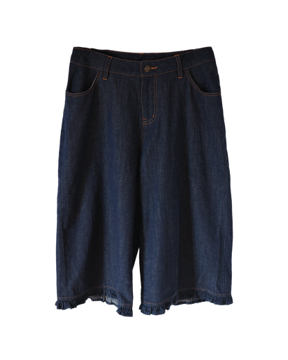 【9月下旬発送予定】Frill Hem Cropped Denim Pants