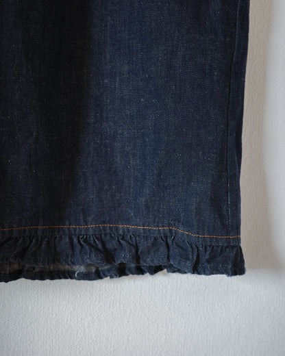 【9月下旬発送予定】Frill Hem Cropped Denim Pants
