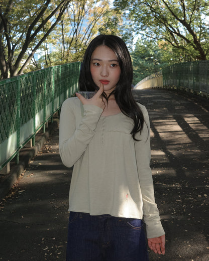 Lucky Bee Babydoll Top （Pear green）