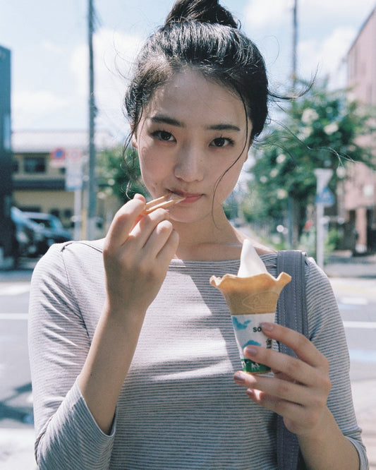 【10月上旬発送予定】Clover Bee Border Boatneck Tee(Pink Gray)