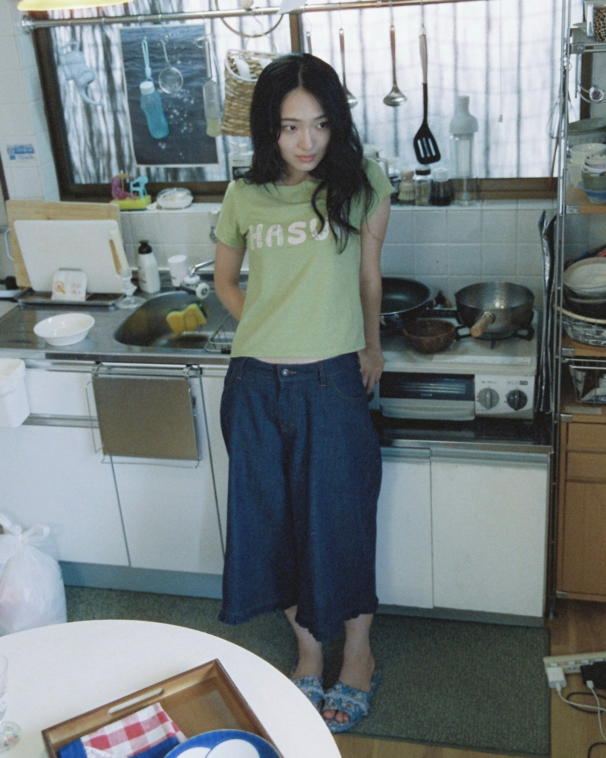 【10月上旬発送予定】HASUA Patchwork Logo Compact Tee（Green）