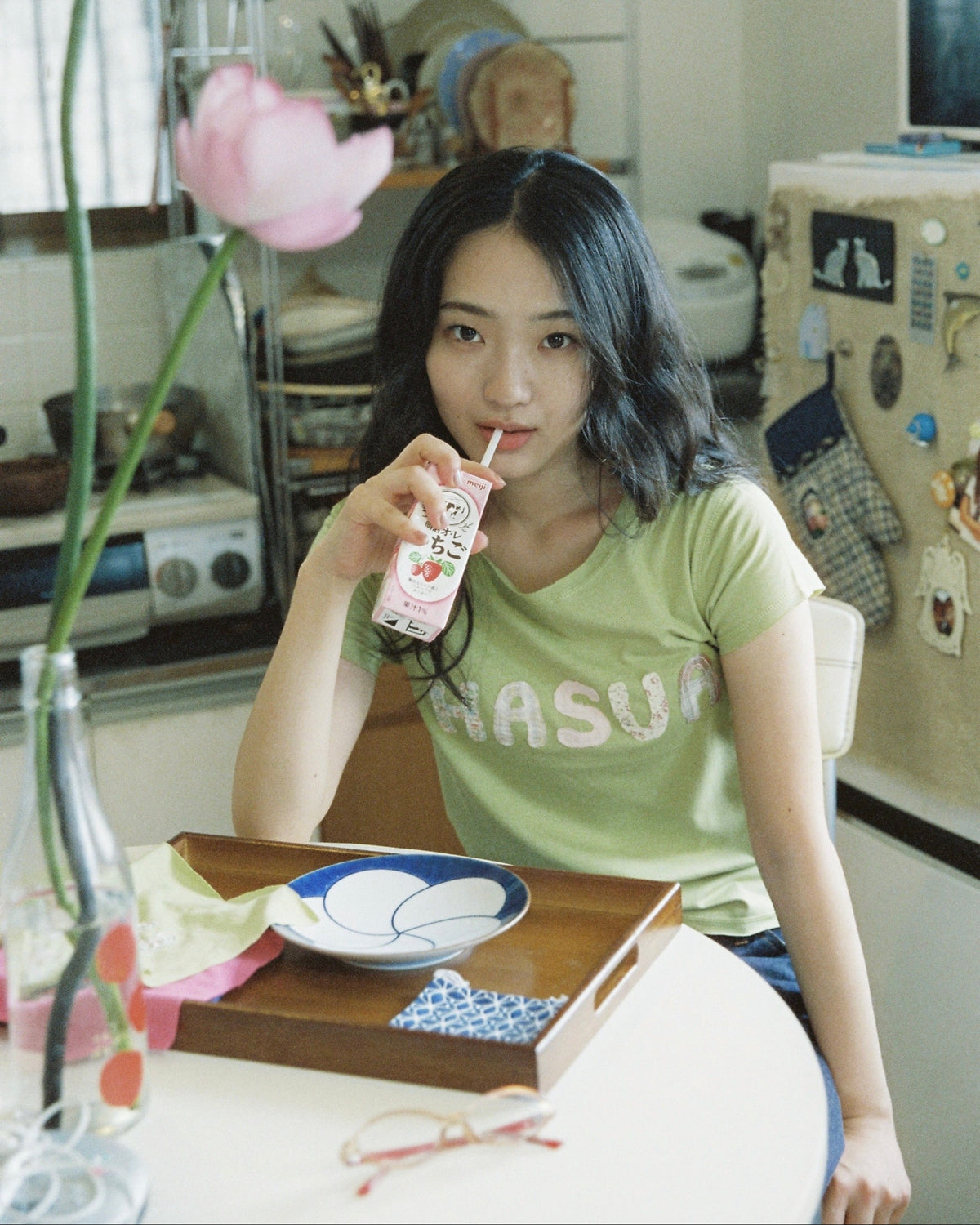 【10月上旬発送予定】HASUA Patchwork Logo Compact Tee（Green）
