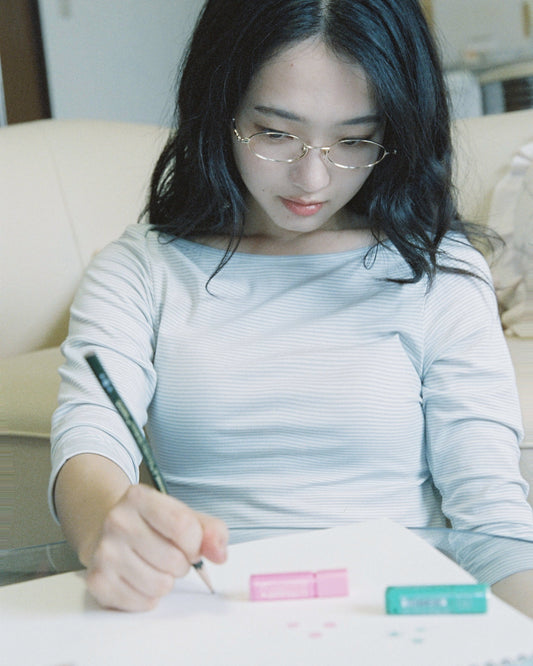 【10月上旬発送予定】Clover Bee Border Boatneck Tee(Mint)