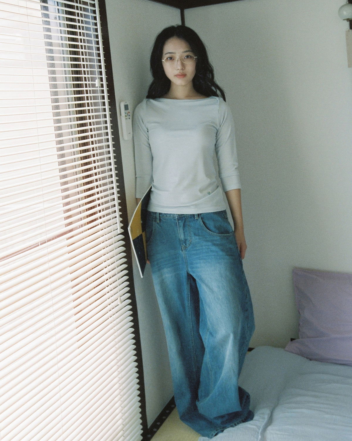 【10月上旬発送予定】Clover Bee Border Boatneck Tee(Mint)