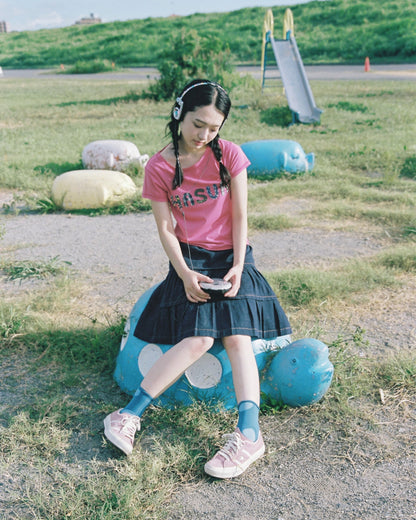HASUA Patchwork Logo Compact Tee（Plum）