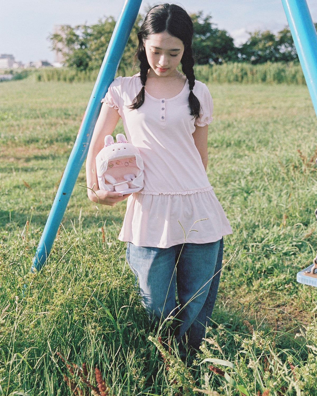 Ruffle Henley Mini Dress